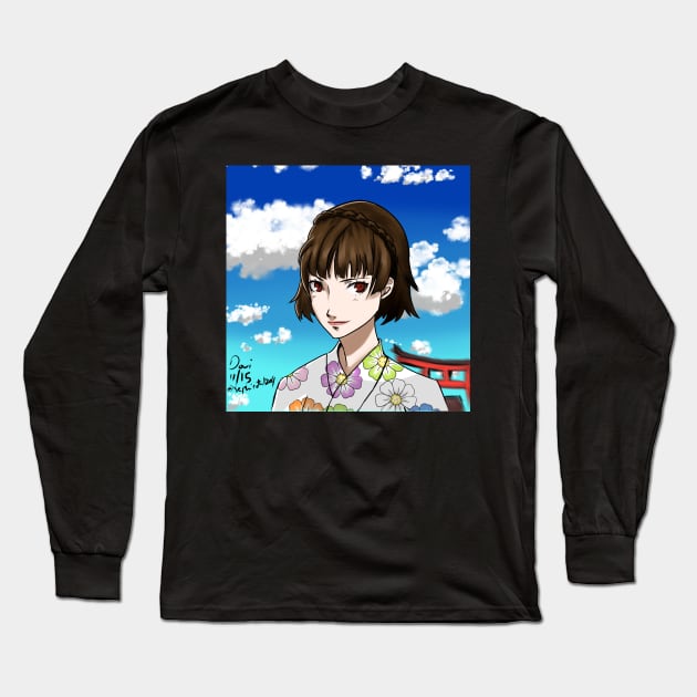 Makoto Niijima Long Sleeve T-Shirt by Sephiroth1204